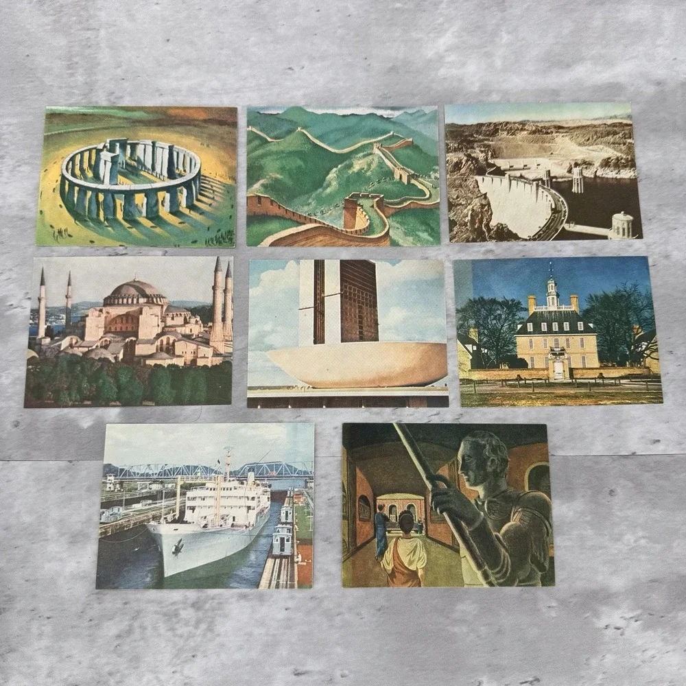 1960 National Biscuit Company Wonders Of The World Postcards Lot Of 8